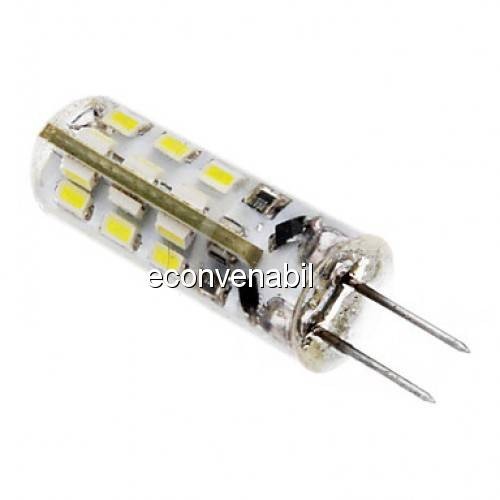 Bec LED 2W 24LED SMD Bulb 220V G4 Alb Rece foto mare Bec LED 2W 24LED SMD Bulb 220V G4 Alb Rece foto mare