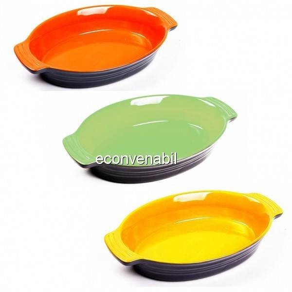 Platou tava ceramica oval 0.8L Vabene VB6010033 foto mare Platou tava ceramica oval 0.8L Vabene VB6010033 foto mare
