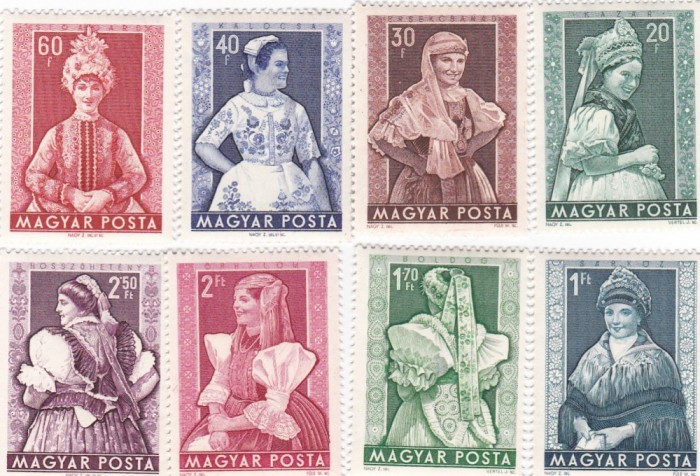 ungaria 1953 costume populare MNH foto mare ungaria 1953 costume populare MNH foto mare