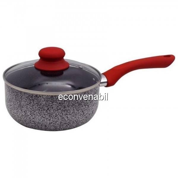 Cratita Marmorata cu Maner si Capac de Sticla 2L 18cm Sapir SP1321NM18 foto mare Cratita Marmorata cu Maner si Capac de Sticla 2L 18cm Sapir SP1321NM18 foto mare