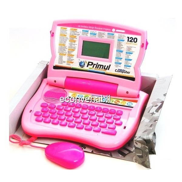Laptop Bilingv Copii Romana Engleza Primul Meu Computer Roz 120 Functii foto mare Laptop Bilingv Copii Romana Engleza Primul Meu Computer Roz 120 Functii foto mare