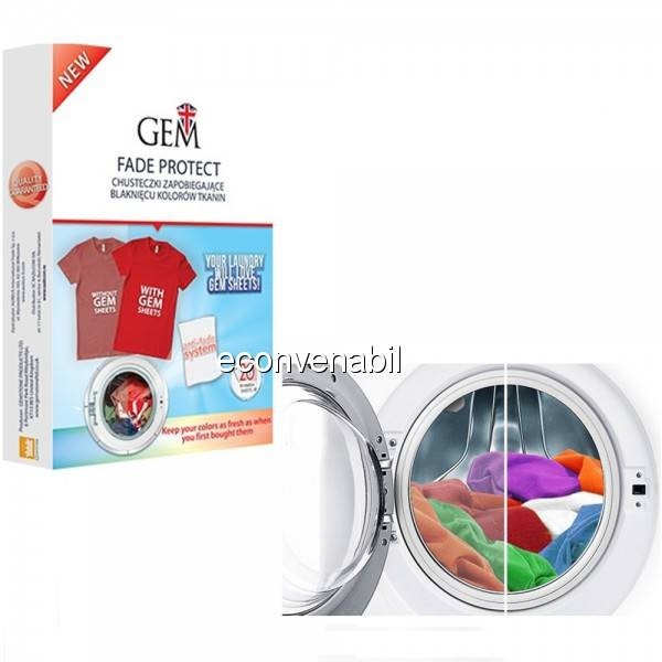 20 Servetele Protectie Anti Decolorare Haine Masina de Spalat GEM Fade Protect foto mare 20 Servetele Protectie Anti Decolorare Haine Masina de Spalat GEM Fade Protect foto mare