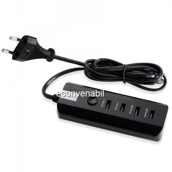 Incarcator USB Hub 4 Porturi USB 2.0 cu Buton ON/OFF 220V RNAI802 foto mare Incarcator USB Hub 4 Porturi USB 2.0 cu Buton ON/OFF 220V RNAI802 foto mare