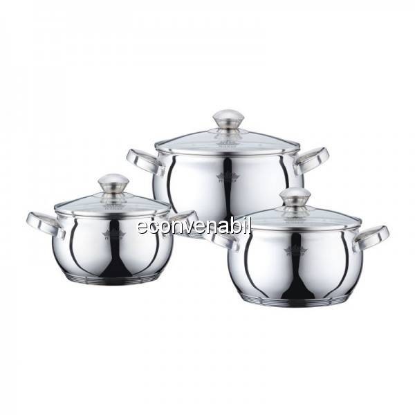 Set oale din inox cu capac 6 piese Peterhof PH15832 foto mare Set oale din inox cu capac 6 piese Peterhof PH15832 foto mare