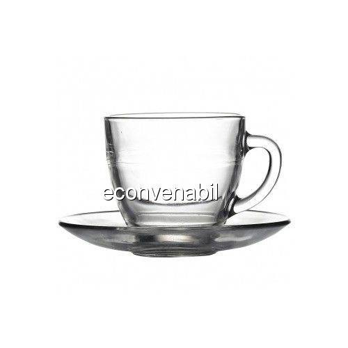 Set cesti si farfuriute sticla 72 piese Roma S3 225ml foto mare Set cesti si farfuriute sticla 72 piese Roma S3 225ml foto mare