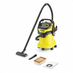 Aspirator Karcher WD 5, 1000 W, Aspirare umeda/uscata, 25 l, Sac filtru din pasla, Functie de suflare foto