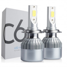 Kit Becuri Led H7 10000Lm 80w C6 Complet 24V Camion/Autocar foto