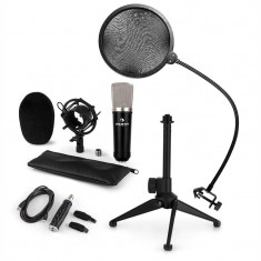AUNA CM003, set de microfon V2, microfon condensator, convertor USB, filtru pop, suport de microfon foto
