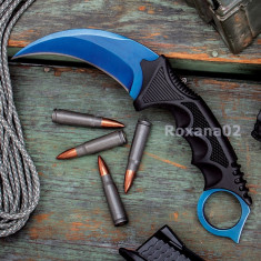 CUTIT KARAMBIT. Fade CSGO Blue Night. Teaca Inclusa + Snur. foto