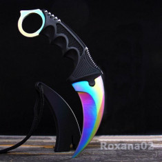 CUTIT KARAMBIT. Fade CSGO Rainbow. Teaca Inclusa + Snur. foto