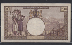 ROMANIA 1941 BANCNOTA 2000 LEI F-XF foto