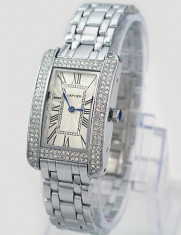 CEAS DAMA CARTIER LUX ELEGANT-TANK AMERICANE-SILVER EDITION-SUPERB-NOU IN TIPLA foto