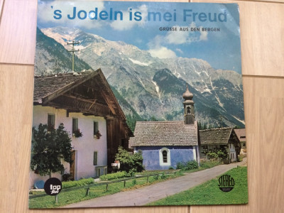 jodeln is mei freud grusse aus den bergen disc vinyl muzica populara germana VG+ foto