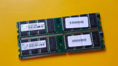 Kit 2GB DDR1 Desktop,1GBx2,Brand Transcend,PC-3200,400Mhz foto