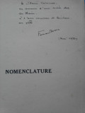 F. Marc, Nomenclature, cu dedicatie pt. Ilarie Voronca