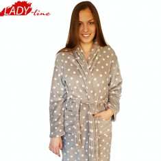 Halat Dama Pufos, Model Gray &amp;amp; Pink Dots, Cod1205 foto