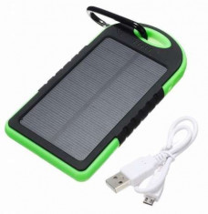 Baterie,incarcator solar extern rezistent la soc,apa 2 USB,20000 mAh foto
