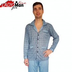 Pijama Barbati cu Nasturi, Model Clasic Blue, Brand Dehai-T, Cod 754 foto