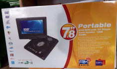Dvd divx player portabil,afisaj,ecran rotativ 7.8 inch,TV,mp3,USB,SD foto