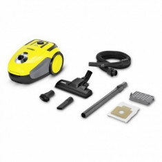 Aspirator cu sac Karcher VC 2 , 700W, 2 l, Tub telescopic din metal, HEPA 13, accesorii, Galben foto