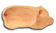 Platou lemn forma de porcusor foto