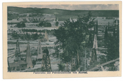 3935 - MORENI, Dambovita, oil wells - old postcard - unused foto