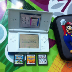 Nintendo Ds Lite Coral White + Seria Mario foto