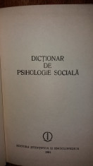 DICTIONAR DE PSIHOLOGIE SOCIALA foto