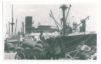 3960 - BRAILA, Harbor, ship - old postcard, real PHOTO - unused foto