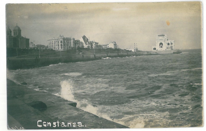 3946 - CONSTANTA, Cazinoul, Faleza - old postcard, real PHOTO - unused