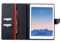 Husa tip carte Mercury Goospery Fancy Diary rosu + bleumarin pentru Apple iPad Air 2 foto