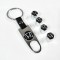 Set breloc si 4 capacele auto model pt honda argintii silver