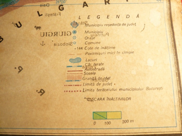 Harta Judetului Ilfov Fizica Si Economica Verso Cca 1965 Dim 34x40 Cm Okazii Ro