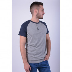 Tricou Jack&amp;amp;Jones Stan Grandad Slim Fit Bleumarin Gri foto