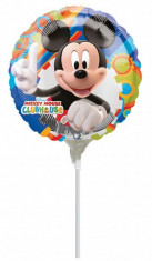 Balon mini folie 23cm Mickey, umflat + bat si rozeta, Amscan 21000 foto