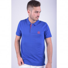 Tricou Polo Bumbac Selected Aro Embroidery Albastru foto