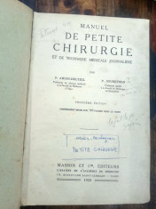 Craii de carte veche Manuel de petite chirurgie 1923 foto