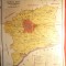 Harta Judetului Ilfov -fizica si economica (verso) ,cca 1965 ,dim.= 34x40 cm