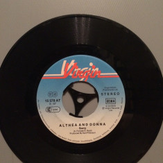 ALTHEA and DONNA - SORRY/PUPPY DOG (1978/VIRGIN/RFG) - VINIL/"7 Single/Impecabil