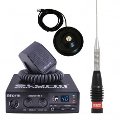 Kit statie radio CB Storm Discovery *PRO-version* + Antena radio Storm ML110 + baza magnetica foto