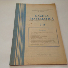 GAZETA MATEMATICA NR 7-8/1992 foto