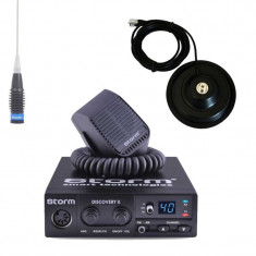 Kit Statie radio CB Storm Discovery *PRO-version* + Antena radio CB Megawatt ML145 + baza magnetica 145 PL foto