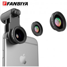 2in1 lentile MACRO + WIDE cu clips universale pentru telefoane mobile, tableta foto