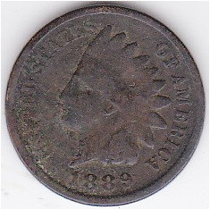 SUA USA ONE CENT 1889 indian head cap de indian