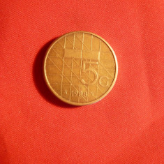 Moneda 5 guldeni 1988 Olanda , bronz ,cal.apr. NC