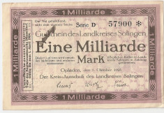 GERMANIA STADT SOLINGEN 100000000 MARK 1923 U foto