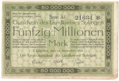 GERMANIA STADT SOLINGEN 50000000 MARK 1923 U foto