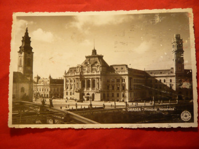 Ilustrata Oradea - Primaria ,circ. 1938 foto