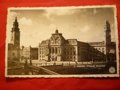 Ilustrata Oradea - Primaria ,circ. 1938 foto