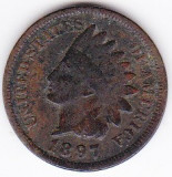 SUA USA ONE CENT 1897 indian head cap de indian, America de Nord